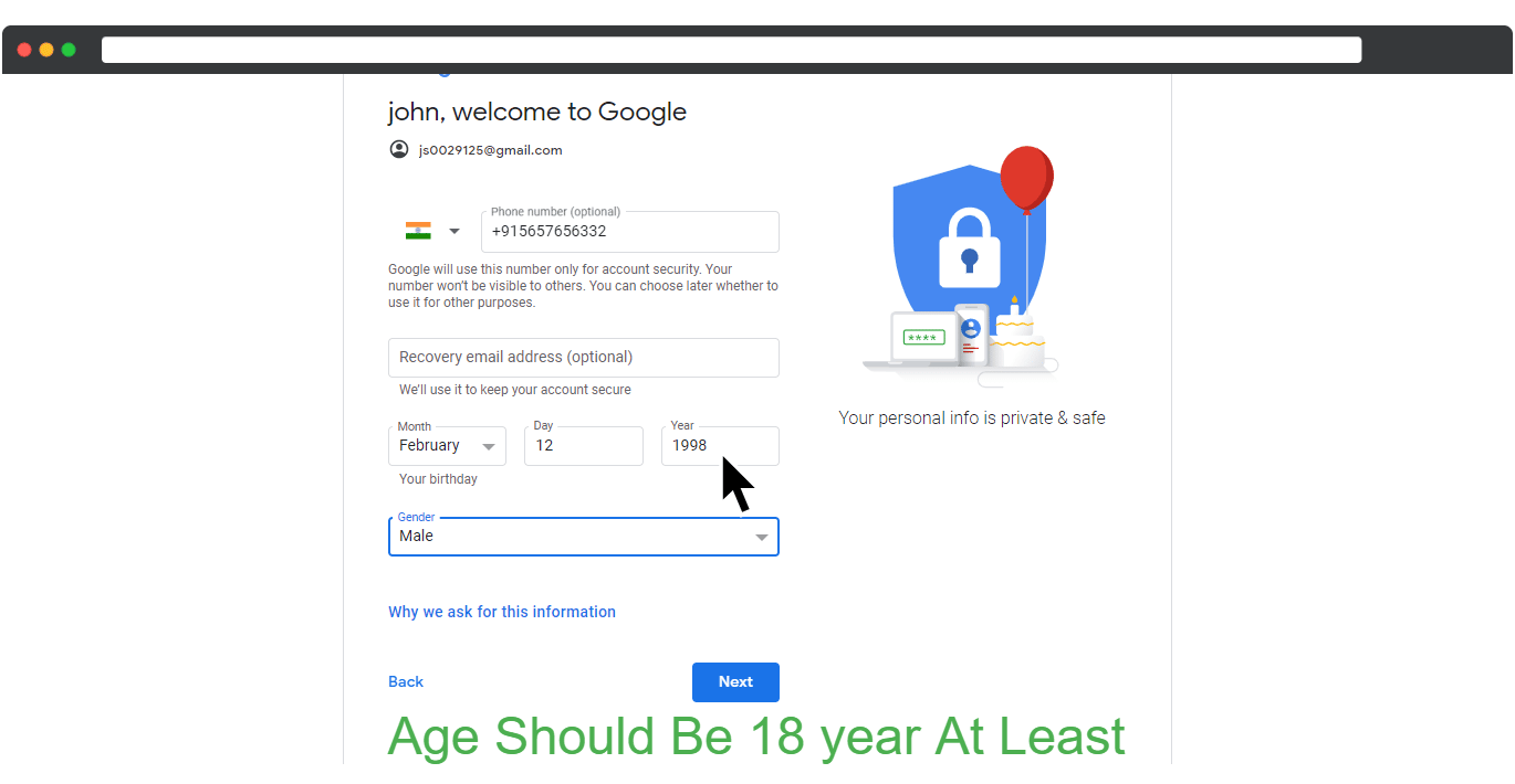 adsense approval 18 year above age