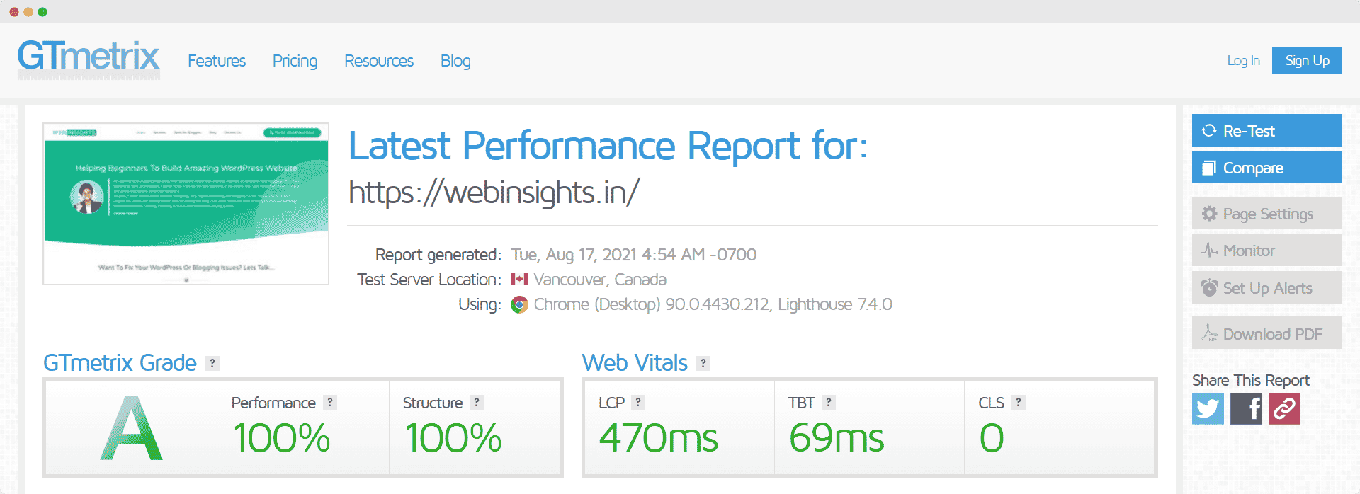 Web Insights Report